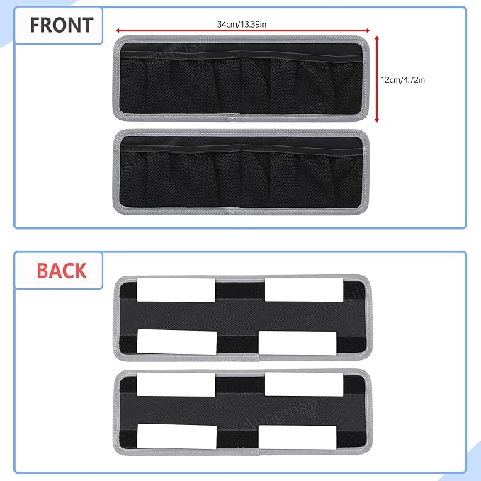 Aunginsy 2Pcs Inner Door Storage Bags Compatible with Toyota Tundra 2022 2023 2024 2025 2026 Pickup Front Door Side Panel Storage Pockets Box Mesh Organizer Tray Pouch Expansion Interior Accessories