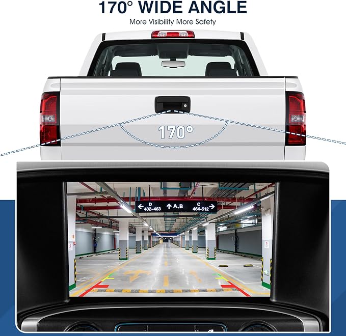 Rear View Backup Reverse Camera Fit for Chevy Silverado, Fit for GMC Sierra 1500 HD 2500 HD 3500 HD 2016-2018,Safety Parking Back Up Assist Camera OE Number 84062896