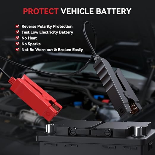 iCarsoft BT900 Wireless BT Battery Test Clip, 100-2000 CCA Load 9V-30V Car Battery Tester Clip with Battery Test/Cranking Test/Charging Test for Car Truck Motorcycle ATV SUV Boat Yacht