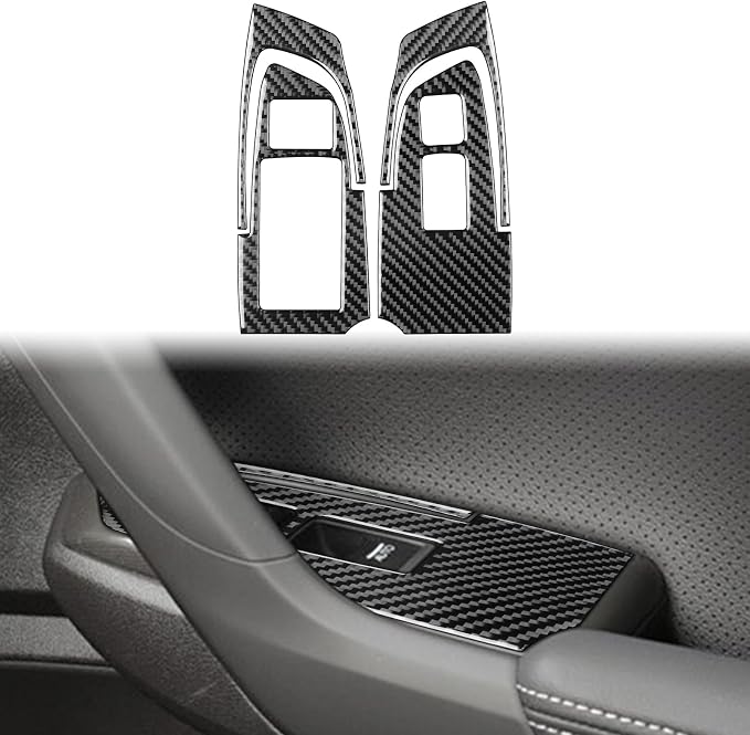 Black Soft Carbon Fiber car Interior Rear Front Window 4/Piece Decorative Sticker Suitable for Acura TSX 09-14 Carbon Fiber car Interior