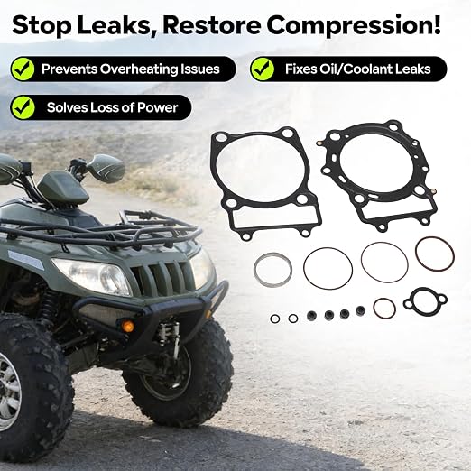 for Arctic Cat 650 Top End Gasket Kit C7220 Engine Gasket Set 98mm Bore 027" MLS Head Gaskets Fits for Prowler Mud Pro TRV TBX 650 H1 2005-2011