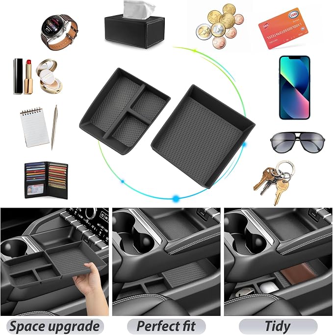 SKTU 2Pack for 2025 2026 2027 GMC Terrain Center Console Organizer for 2025 2026 2027 GMC Terrain Lower Console Tray GMC Terrain 2025 2026 2027 Accessories Durable Under Console Organizer