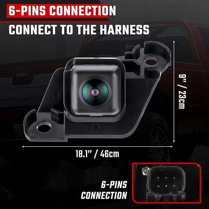 Backup Camera Rear View Camera Fit for Toyota Tacoma 2014 2015 Parking Park Assist Camera Replaces #86790-04021 86790-04020,6 Pins