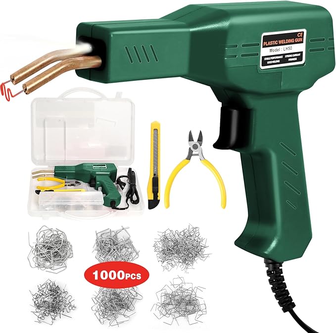 ATOLS Upgraded Plastic Welder, 1000PCS Staples, Pure Copper Transformer, Rapid Heating, Plastic Welding Kit, Hot Stapler Kit, Plastic Welder Gun Kit, Car Bumper Repair Kit, Plastic Repair Kit