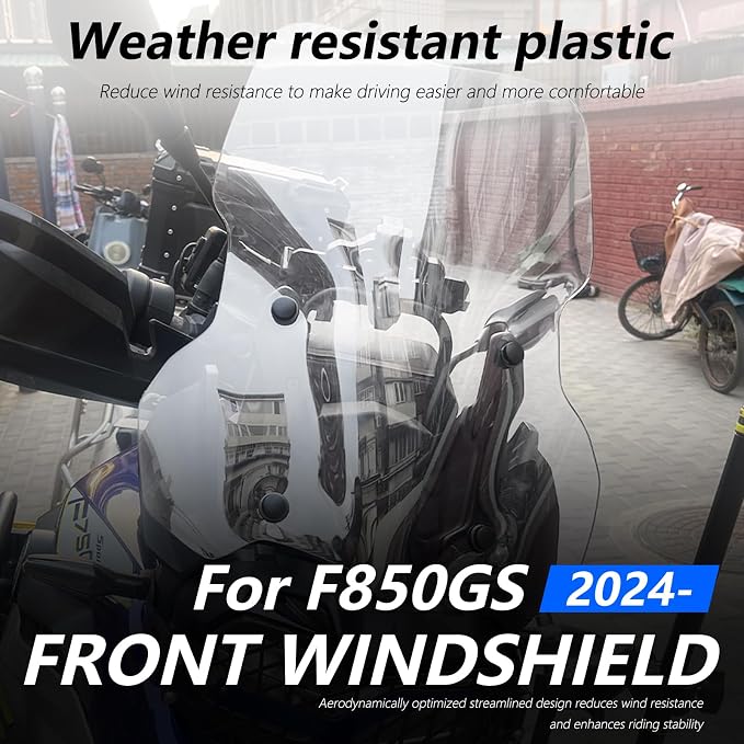 Motorcycle Windshield for F850GS Reduce Wind Resistance Front Windscreen Wind Deflector Fits for BMW F 850gs Adventure F850 GS/ F850 ADV (Clear)