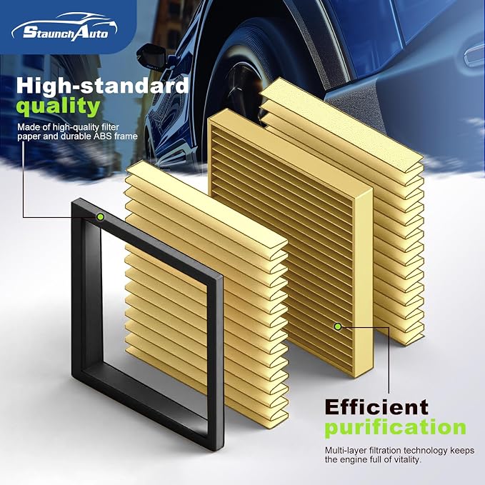 Engine & Cabin Air Filter Set for 2009-2016 Audi A4, 2009-2016 A4 Quattro, 2013-2016 Audi A4 allroad - Activated Carbon - Automotive Replacement Accessories #CF11179 CA10522