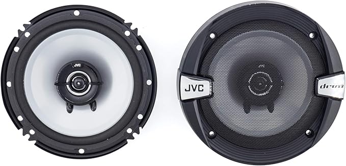 JVC CS-DR162 DRVN Series 6.5 Inch 2-Way 300 Wats Car Speakers (Coaxial)- Set of 2 (Black) with horn ring sound enhancer