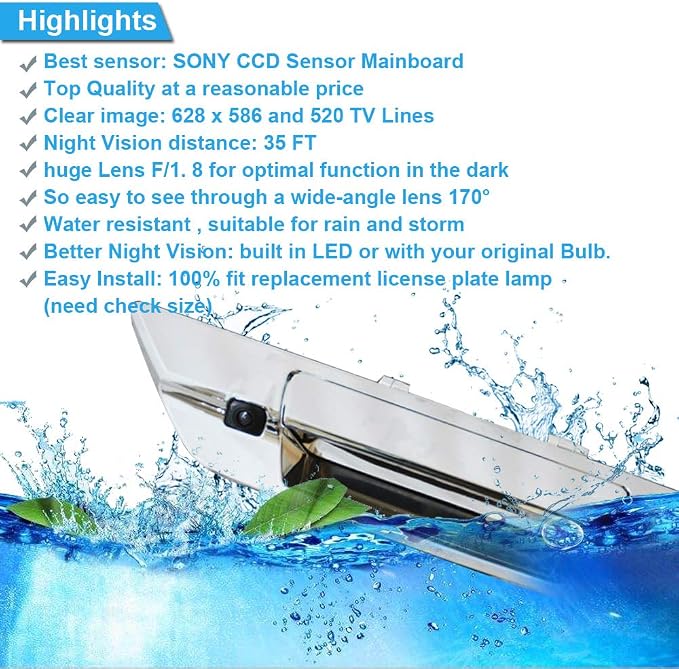 Car Third Roof Top Mount Brake Lamp Camera Brake Light Rear View Backup Camera for Toyota Hilux Revo Rocco Invincible 50 2015-2019