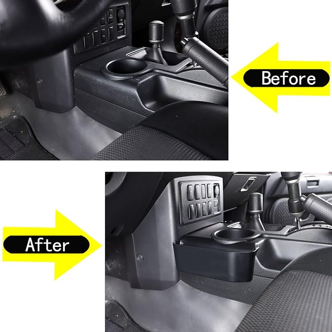 Aunginsy Center Console Gear Side Storage Box Compatible with Toyot@ FJ Cruiser 2007-2021 Car Shift Hanging Organizer Tray Armrest Basket ABS Inter Accessories (11027)