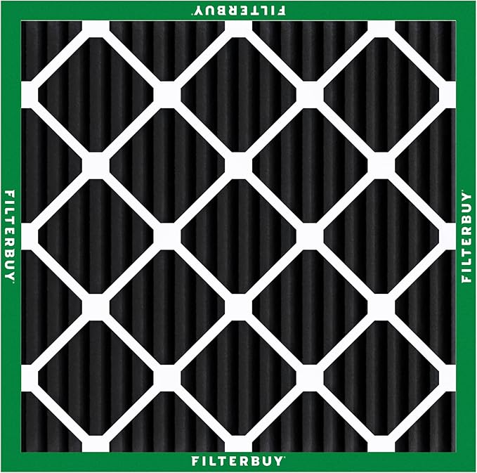 Filterbuy 18x18x1 Air Filter MERV 10 Odor & Allergy Defense with Activated Carbon (2-Pack), Electrostatic Pleated HVAC AC Furnace Filters Replacement (Actual Size: 17.75 x 17.75 x 0.75)