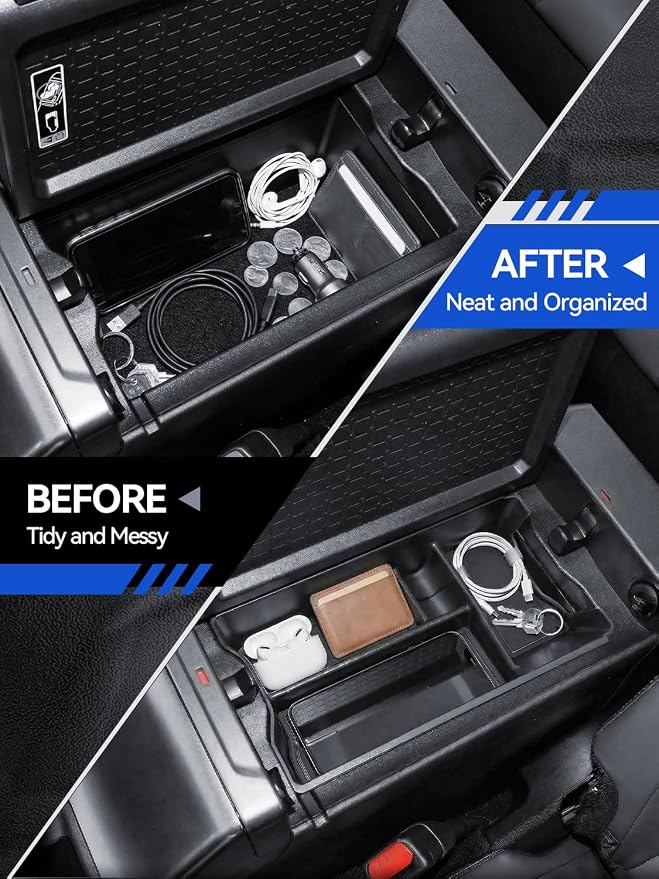 for 2026 RAV4 Center Console Organizer Tray Storage Box for Toyota RAV4 2026, Interior Accessories Armrest Tray Middle Storage Box Insert Container Durable ABS Plastic