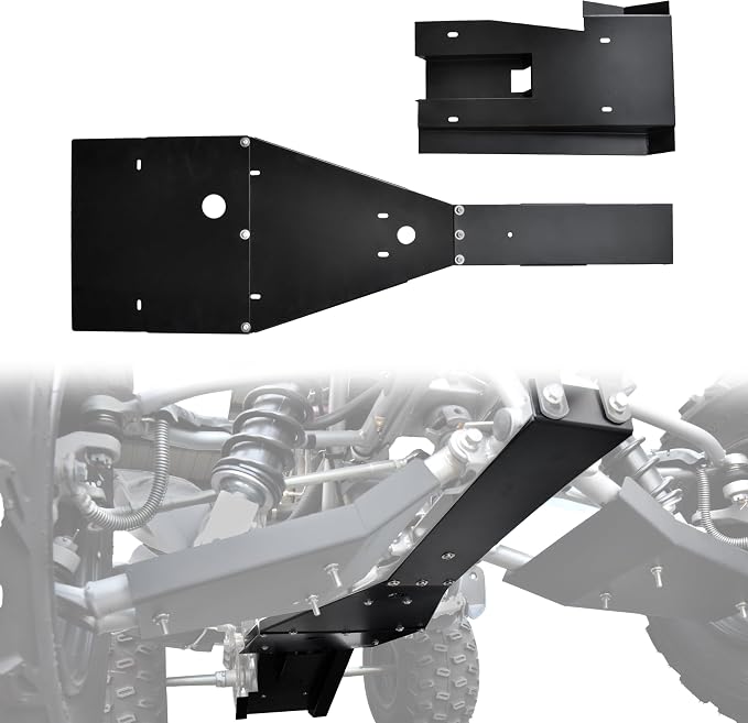 Full Chassis Glide & Swing Arm Skid Plate Gaurd for Yamaha Raptor 700 700R 2006-2025, Combined ATV Aluminum Full Chassis Frame Skid Plate Replace# 1AS-F84NO-V0-00 GYT-1S333-00-AL
