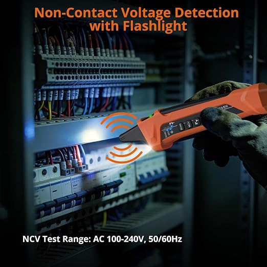 Proster Circuit Breaker Finder - Electrical Circuit Tracer with LCD Display and GFCI Outlet Tester, NCV Voltage Detector & Flashlight, All-in-One Electrical Tracer Kit for 90-135V AC (US Standard)