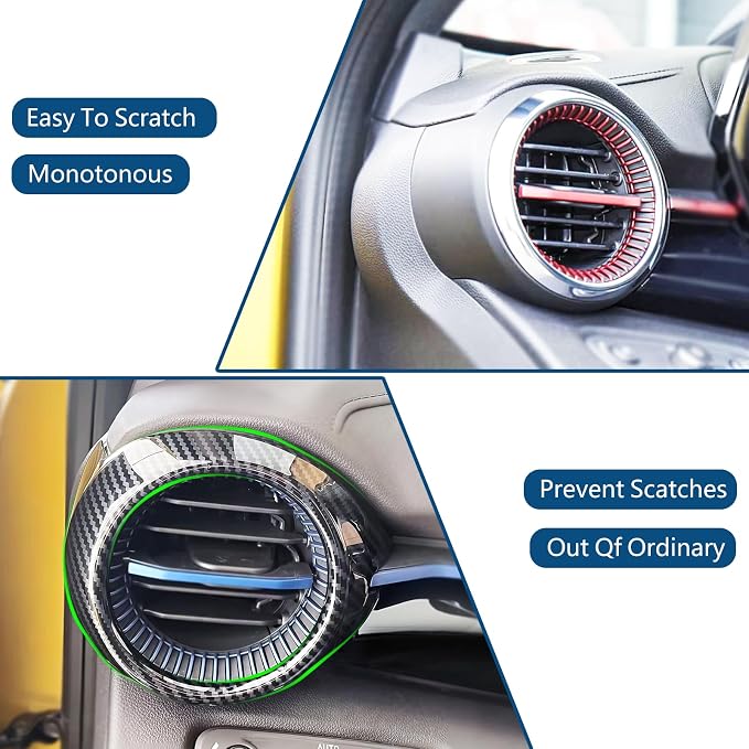 Auto Front Side Air Vent Cover Protection Trim for Trax 2023-2025 Interior Kit Accessories (Pack of 2) (Imitation Carbon Fiber Pattern)