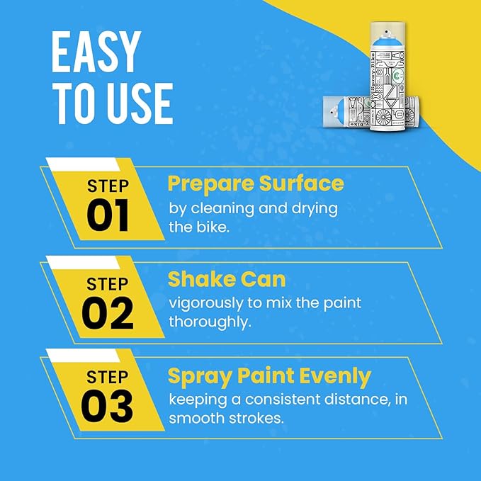 Spray.Bike Spray Paint - Fluro Light Blue | Designed Mainly for Bicycles | Multi-Use Acrylic Spray Paint for Metal, Plastic | High Coverage Bike Paint, 400ml