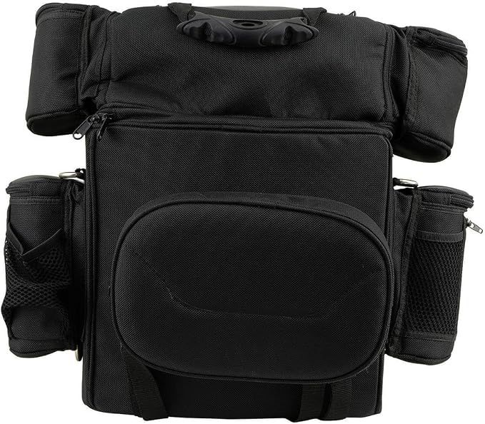 Milwaukee Leather MP8180 Medium Black '5 Pocket' Motorcycle Textile Double Barrel Sissy Bar Bag - Medium