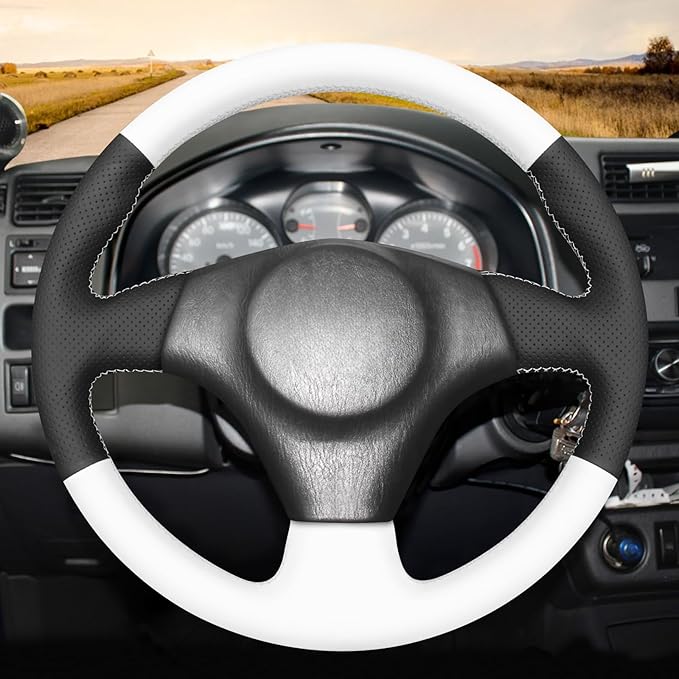 MEWANT Hand Stitch Steering Wheel Cover for Toyota RAV4 1998-2003 / Celica 1999-2006 / Corolla 2003-2008 / Matrix 2002-2008 / MR2 1999-2007 / Supra/Caldina, Custom Fit DIY Wrap Interior Accessories