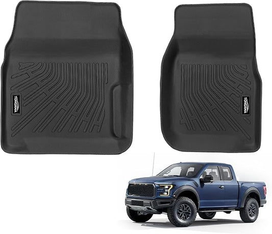 Tongama-Floor Mats for 1980-1996 Ford Bronco/F-150, 1980-1997 F-250/F350, All Weather TPE Floor Liners Protectors Interior Waterproof Accessories
