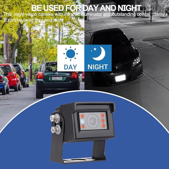 7" AHD 1080P Wired Reverse Rear View Backup Camera System,Guide line,IP69K Waterproof Camera, Night Vision, Vibration-Proof 10G for Tractor/Truck/Cargo Van/Excavator/Skid Steer/Heavy Equipment
