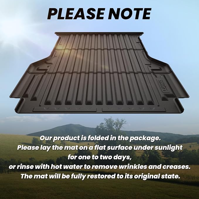 LASFIT Bed Mat for Ford Ranger 2026 2025 2024 5.0ft Truck Bed All Weather TPE Bed Liner Easy Clean Durable,Not Fit for Drop in Bedlienr