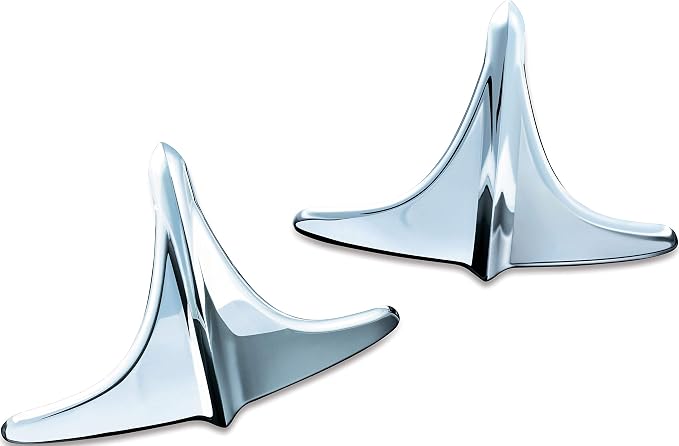 Kuryakyn 7217 Motorcycle Accessory: Leading Edge Rear Fender Accents for 2009-19 Harley-Davidson Trike Motorcycles, Chrome, 1 Pair , Black
