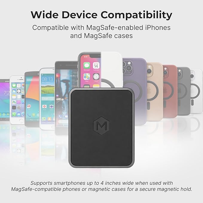 Magnetic Car Mount with Ultra Strong Magnets - Car Phone Holder Perfect for Magsafe Compatible Device iPhone 12-17 & iPhone Air, Galaxy, Smartphone - Multi-Angle Adjustable Suction Cup
