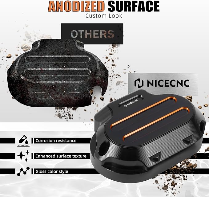 NICECNC Orange Transmission Side Cover Aluminum Compatible with Harley Electra Glide Standard FLHT 2017-2020, CVO Road Glide FLTRXSE 2017-2020, Replacement for 25800057, See Fitments