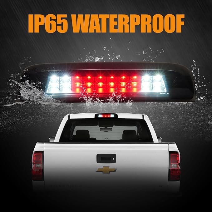 Third 3rd Brake Light LED for 2014-2018 Chevy Silverado/GMC Sierra 1500 2500HD 3500HD, High Mount Rear Brake Lights Assembly, Waterproof Center Cab Cargo Lamp Stop Light