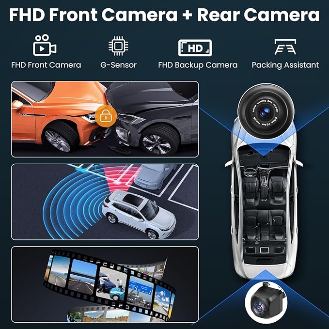 9" Wireless CarPlay Screen Car Stereo Compatible Apple CarPlay and Android Auto Portable Touch Screen AirPlay, GPS Navigation, Bluetooth, Voice Control, Mirror Link (9 Inch)