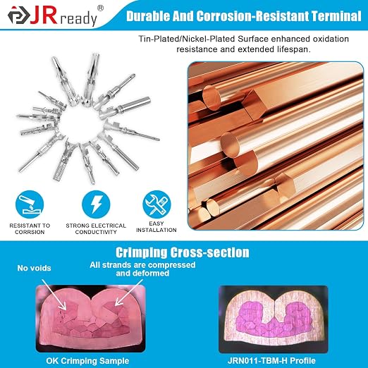 JRready ST6529 610Pcs Pin Connectors Kit Deutsch 16# 20# Molex .093” .062” Mini-fit Jr. Micro-fit Superseal 1.5 Terminal Connector Pins Car Electrical Automotive Pin Socket Wire Terminals