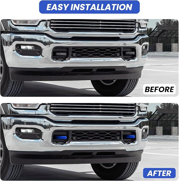 Front Tow Hooks Covers for RAM 2500/3500 2019-2026, Hitch Cover Customized Car Tow Hooks Compatible with RAM 2500/3500 Accessories 2019-2026 (Blue)