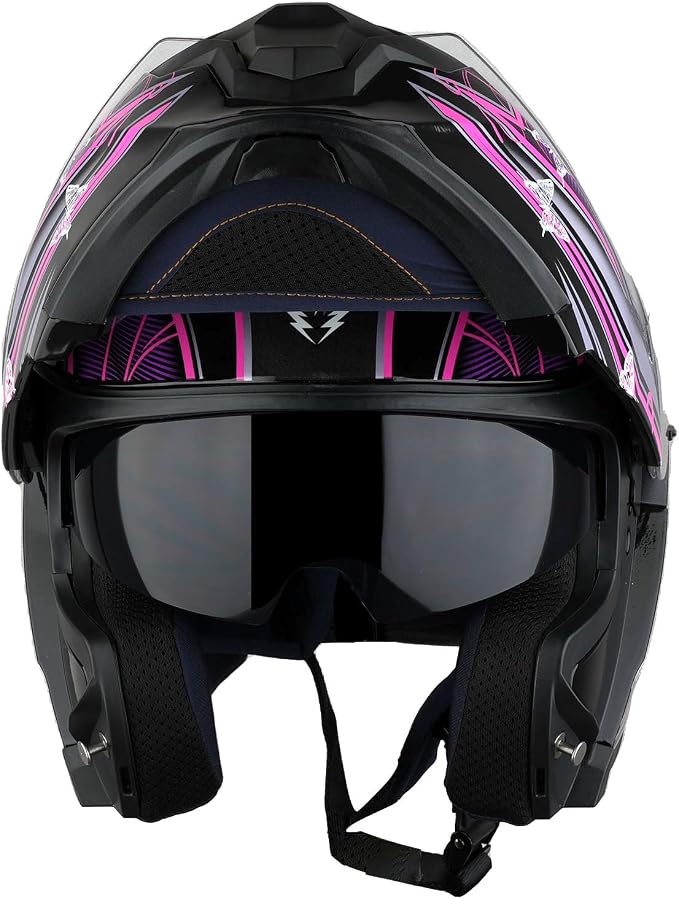 1Storm Motorcycle Street Bike Modular/Flip up Dual Visor Sun Shield Full Face Helmet HJK920