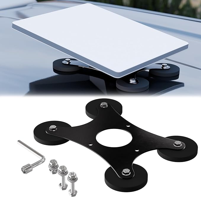DAIERTEK Starlink Mini Car Magnetic Mount - Ultra Strong 220LBS Quick Release Roof Mount Kit, 360° Rotation, No Drill Universal Magnetic Car Mount for RV Van Truck Boat Yacht Vehicle