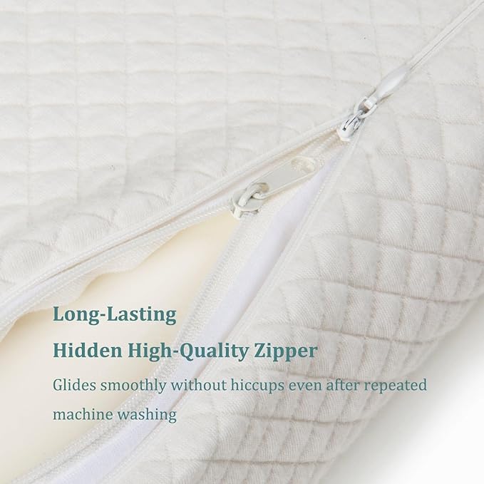 EPABO Contour Memory Foam Pillow Orthopedic Sleeping Pillows, Ergonomic Cervical Pillow for Neck Pain - for Side Sleepers, Back and Stomach Sleepers, Free Pillowcase Included (Soft & Queen Size)