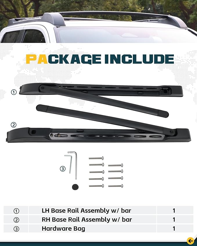 260LBS Aluminum Roof Rack Cross Bars Fit for 2024 2025 2026 Toyota Tacoma Double Cab | Heavy-Duty, Waterproof & Rustproof | for Kayak, Bike, Snowboard Low Profile OE Style Tacoma Storage Accessories