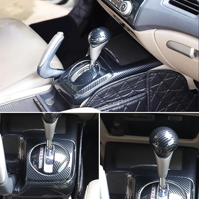 Carbon Fiber Gear Shift Panel Trim Cover for Honda Civic 8th Gen 2006 2007 2008 2009 2010 2011, Gear Shift Panel Interior Accessories