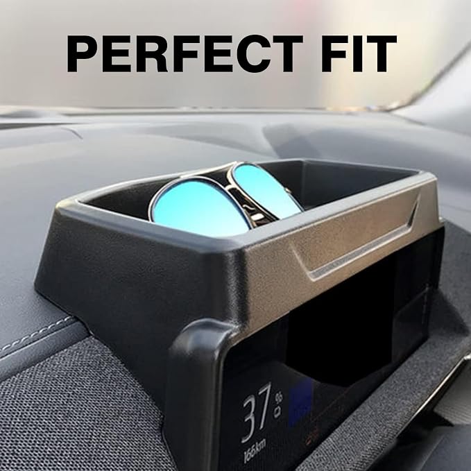 BestEvMod Center Console Organizer & Dash Tray Compatible with 2021-2024 Mustang Mach E Middle Storage Box with Coin Holder Storage 2PCS Set(V1 Console Organizer+Dash Tray)