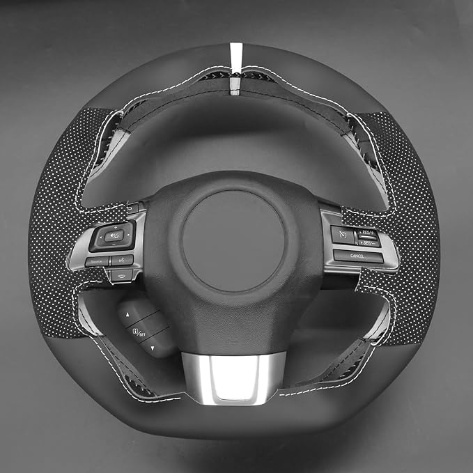 MEWANT Hand Stitch Steering Wheel Cover Wrap for Subaru WRX / WRX STI 2015-2021 - Steering Wheel Accessory