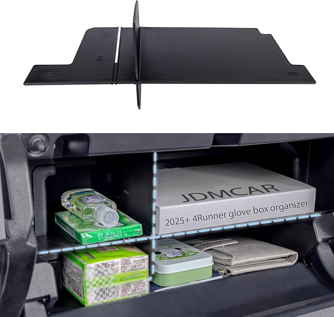 JDMCAR One-Touch Hidden Storage Box and Glove Box Organizer Compatible with 2025+ Toyota 4Runner Accessories