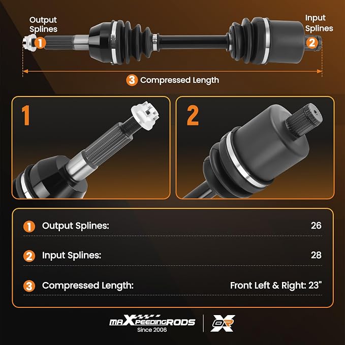 maXpeedingrods Pair (2) Rear CV Axle Shaft Assembly for Polaris Sportsman 450 HO/Sportsman 570 2015 2016 2017 2018 2019 2020 X2 Touring EPS, Left and Right Side, Replace# 1333275