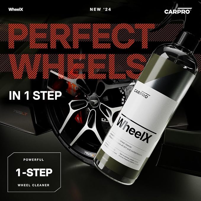 CARRO WheelX Wheel & Tire Cleaner Spray for Car Detailing - Professional 1-Step Formula, Safe on Chrome & Powder Coated Wheels, Rims, Calipers - Removes Dirt, Brake Dust, Grease - 500ml (17 fl oz)