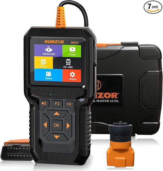 Heavy Duty Truck Scanner, NC610 Diesel Diagnostic Scan Tool for Cummins, Detroit, Freightliner, International, Paccar, 2 in 1 Truck & Car Engine Code Reader/OBD2 Scanner (NC610)