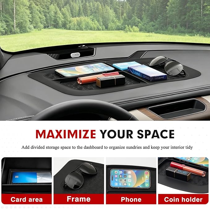 Autorder Dashboard Mat for 2011-2018 Dodge Ram 1500 2500 3500 Accessories Anti-Slip Mat Silicone Dash Mat for Ram Dash Liner Pad