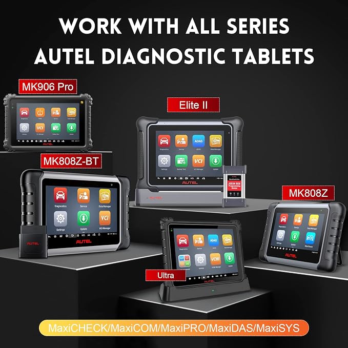 Autel OBD Adapter Kit with Blow-Molded Carrying Case, 11 Pcs OBD Connectors Compatible with All Autel Scanner Tablet Device
