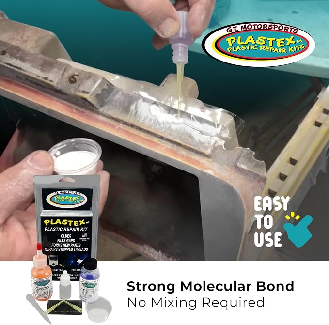 Plastex Plastic Repair Kits - Easily Glue, Repair or Remake Broken Plastic, Fiberglass, Wood & More! (Standard Orange Kit)
