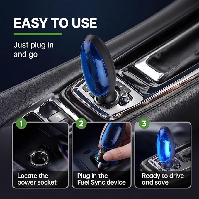 OJJ 2026 New Fuel Sync Car Accessory, Compact Vehicle Plug-in Accessory, Plug and Play Design for Cars and Trucks (3 Pcs)
