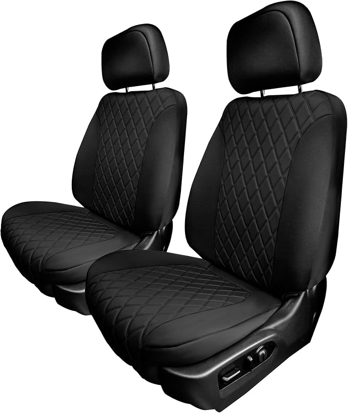 FH Group Custom Fit Car Seat Covers Specifically Made for 2019-2023 Chevrolet Silverado 1500 2500HD 3500HD RST | LTZ | HIGH COUNTRY Ultraflex Neoprene Water Resistant Seat Covers - Front Set Black