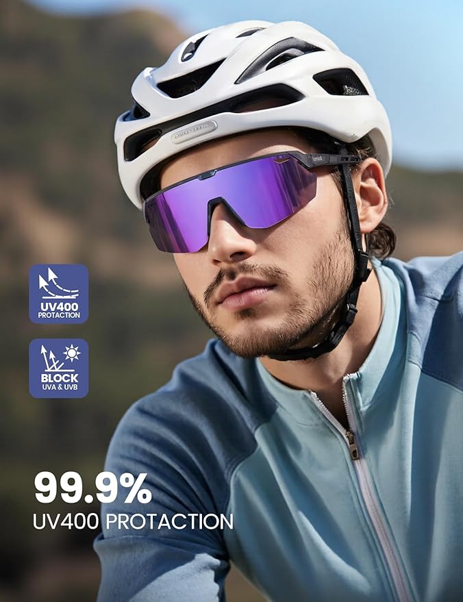 Lamicall 24g Polarized Sports Sunglasses for Men Women - UV400 Protection Sun Glasses for Baseball Running Cycling Fishing
