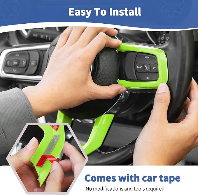 RT-TCZ for Wrangler JL Interior Trim Kit Compatible with Jeep Wrangler JL JLU Gladiator JT 2018-2023 Green Interior Accessories 23pcs