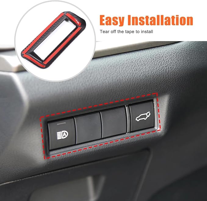 Multi Function Button Frame Interior Modifications Compatible with Toyota Grand Highlander 2024 2025 2026 Fit for 2024-2026 Grand Highlander ABS Accessories(Carbon Fiber)